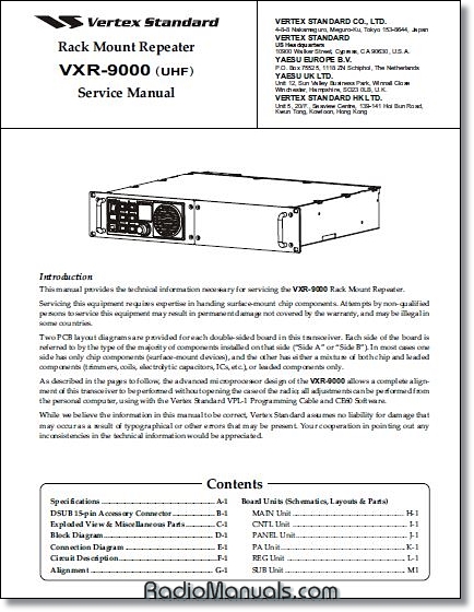 Vertex VXR-9000u Service Manual